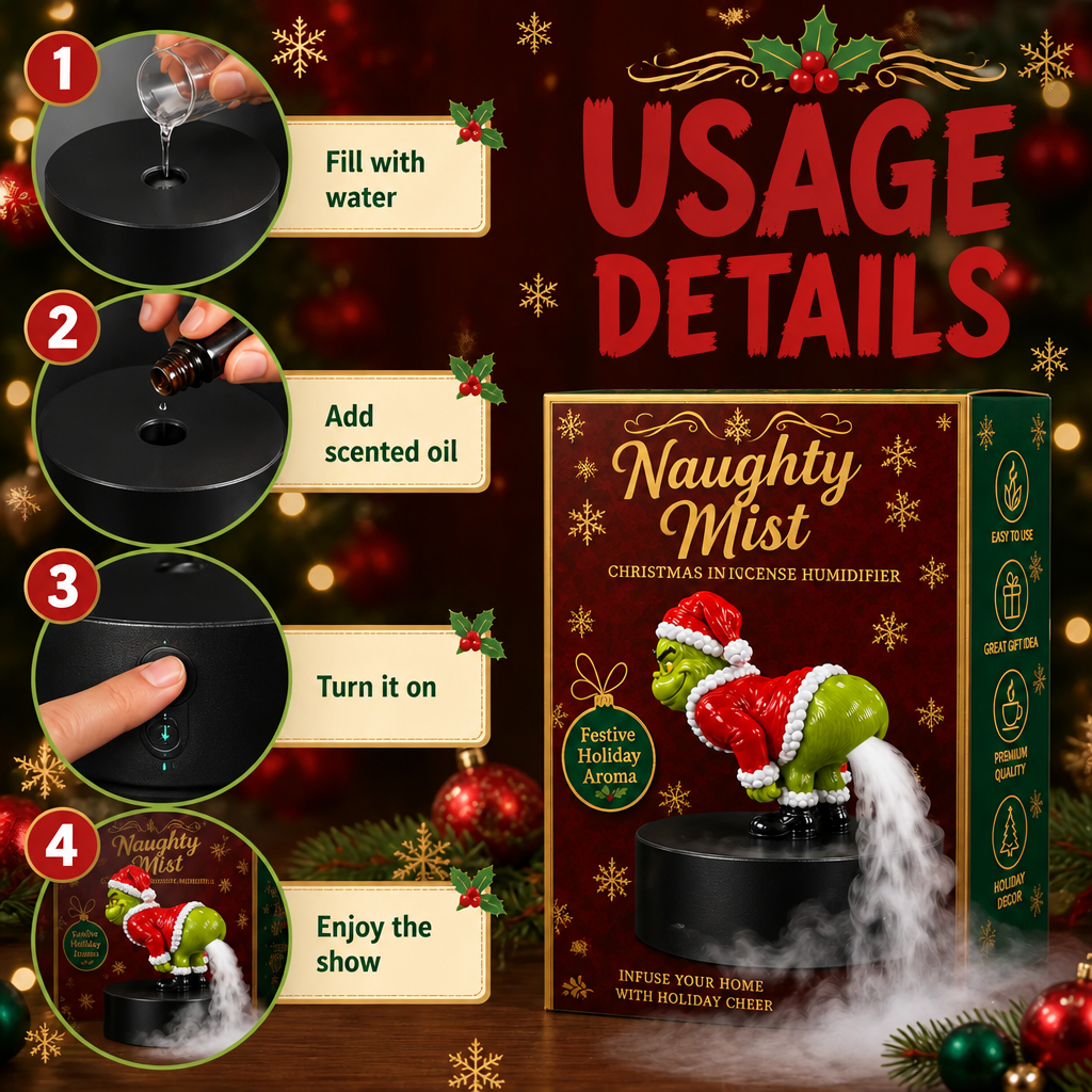 Usage Details - Naughty Mist Christmas Incense Humidifier